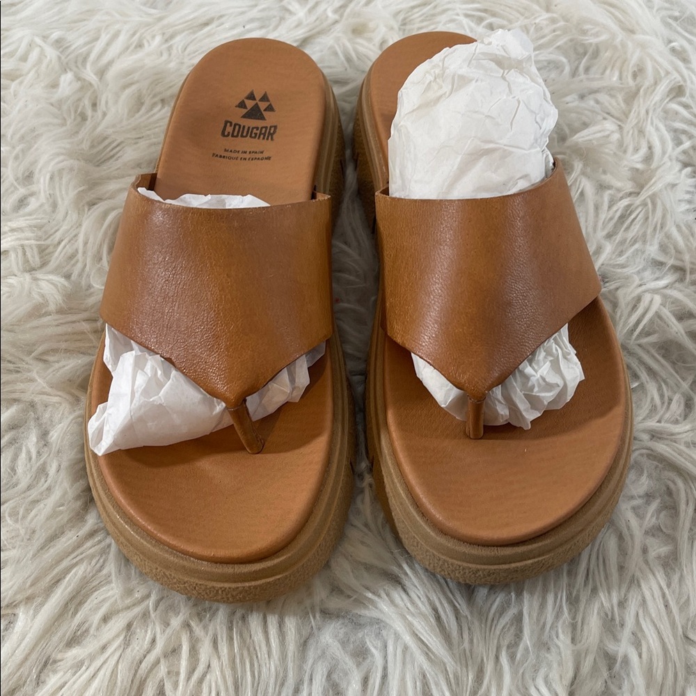 Cougar Ponyo Brown Slip On Sandals Size 8 Made In Spain NEW - Picture 2 of 13